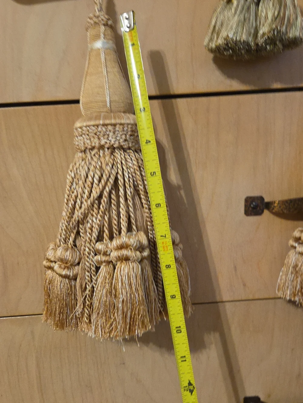 Decorative Gold Curtain Tassel Tiebacks - Set of 2
